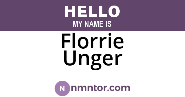 Florrie Unger