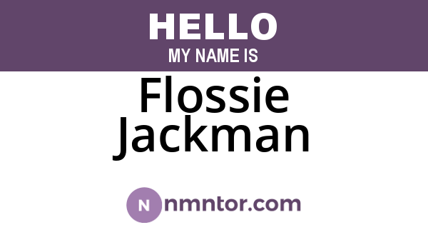 Flossie Jackman