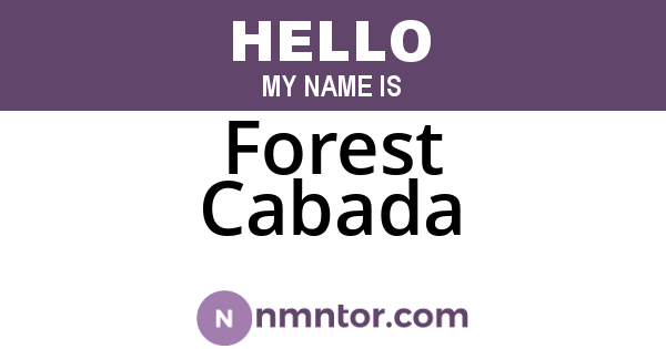 Forest Cabada