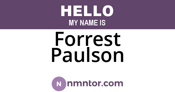Forrest Paulson