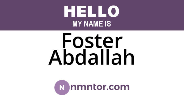 Foster Abdallah