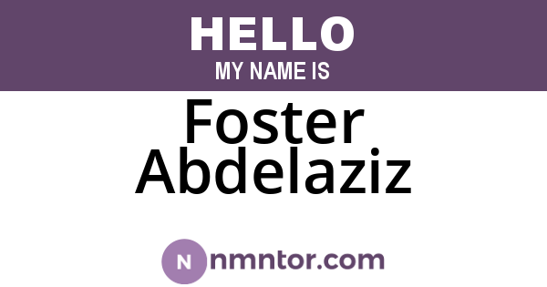 Foster Abdelaziz