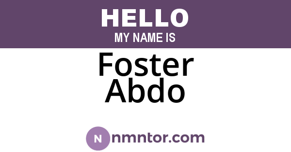 Foster Abdo