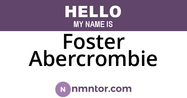 Foster Abercrombie
