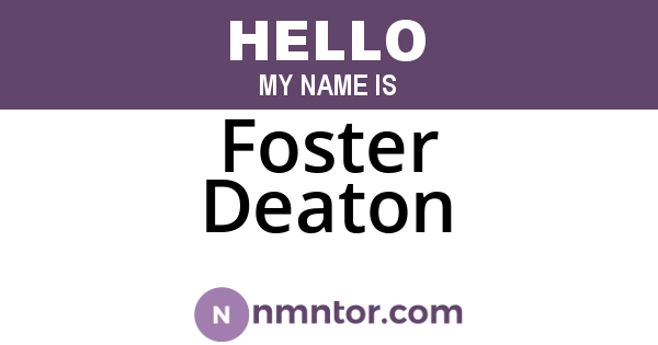 Foster Deaton