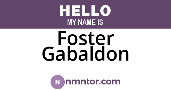 Foster Gabaldon