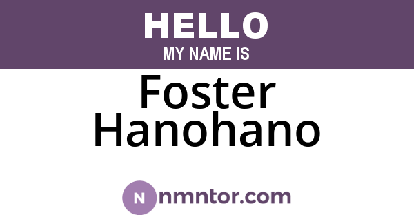 Foster Hanohano