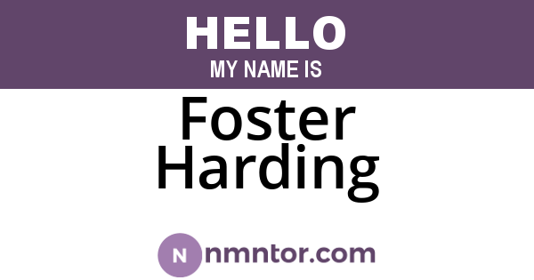 Foster Harding