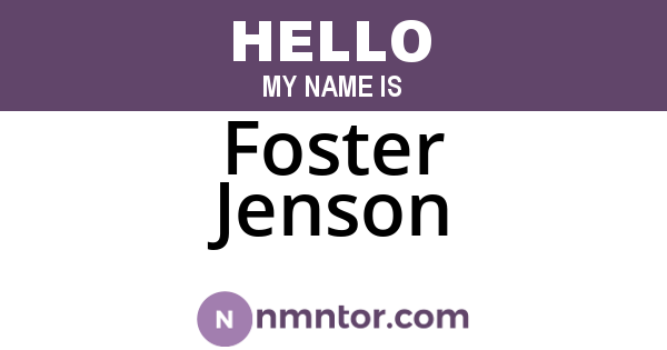 Foster Jenson