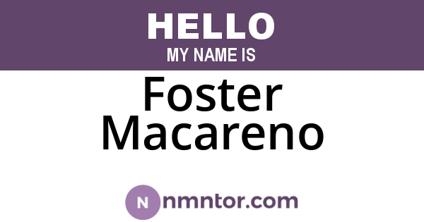 Foster Macareno