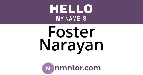 Foster Narayan