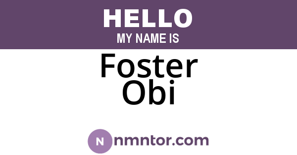 Foster Obi