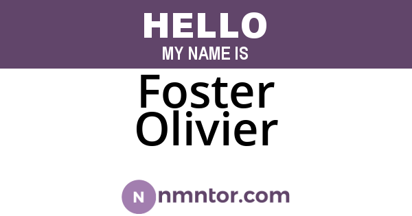 Foster Olivier