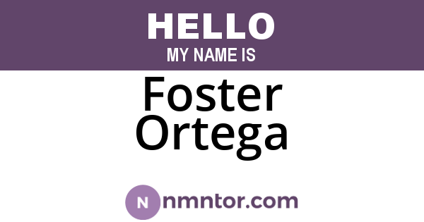 Foster Ortega