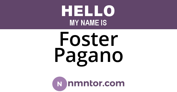 Foster Pagano