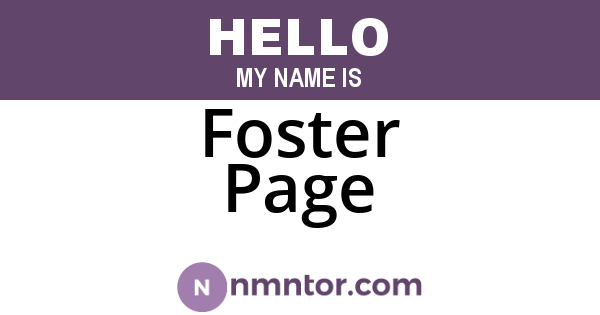 Foster Page