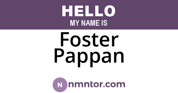 Foster Pappan