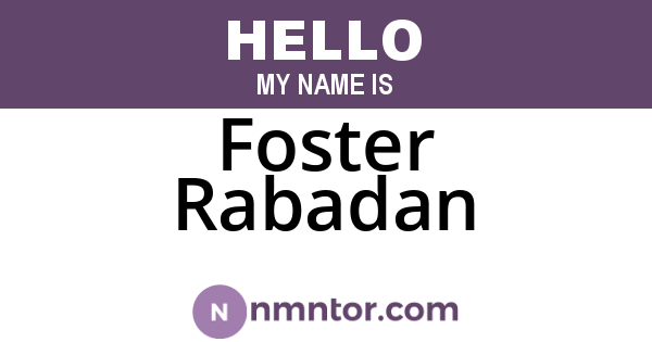 Foster Rabadan