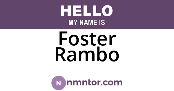 Foster Rambo