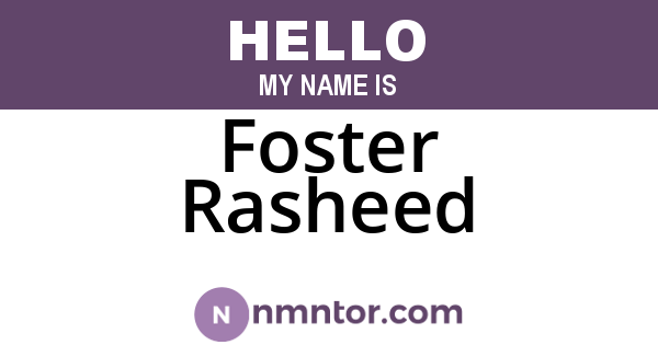 Foster Rasheed
