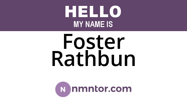 Foster Rathbun