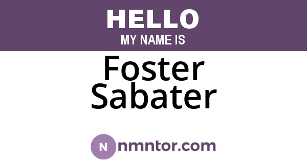 Foster Sabater