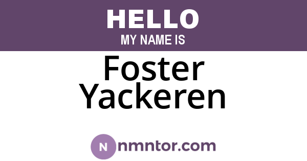 Foster Yackeren