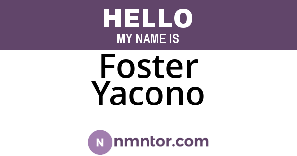 Foster Yacono