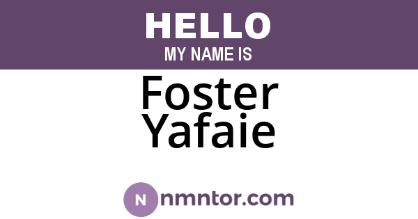Foster Yafaie