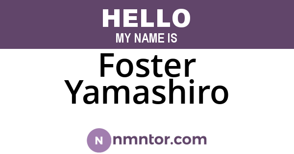 Foster Yamashiro