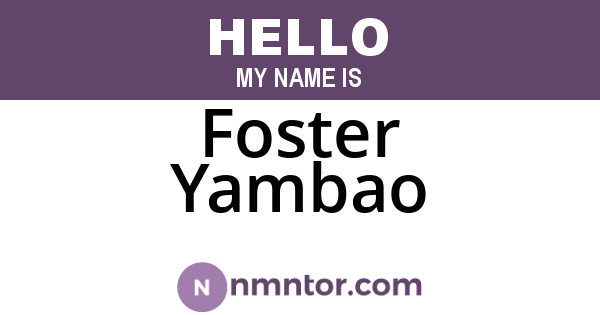 Foster Yambao