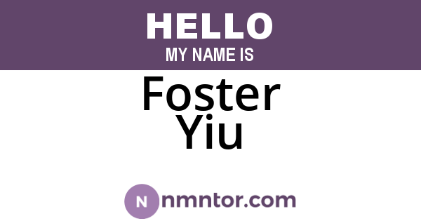 Foster Yiu