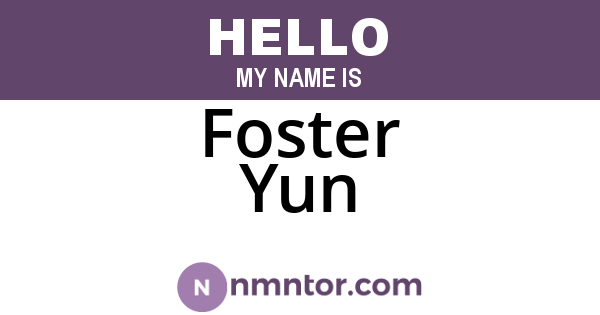 Foster Yun