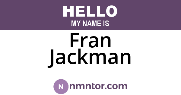 Fran Jackman