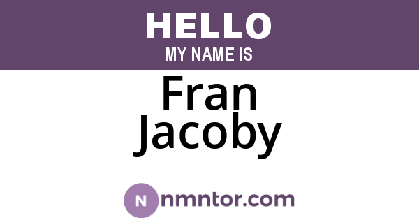 Fran Jacoby