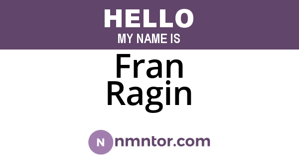 Fran Ragin