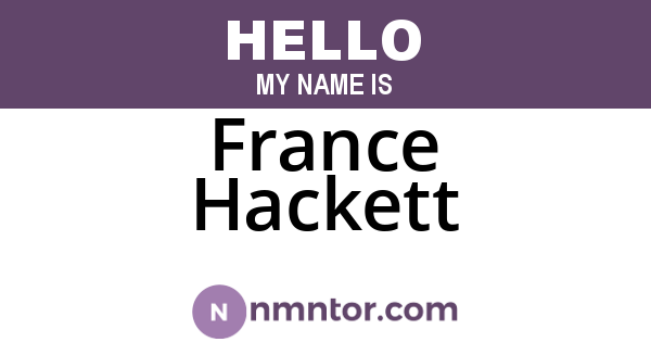 France Hackett