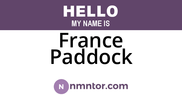France Paddock
