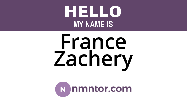 France Zachery