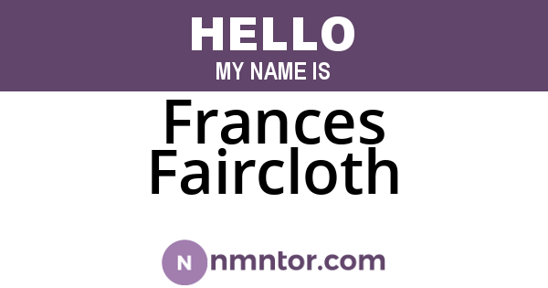 Frances Faircloth