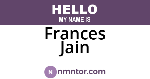 Frances Jain