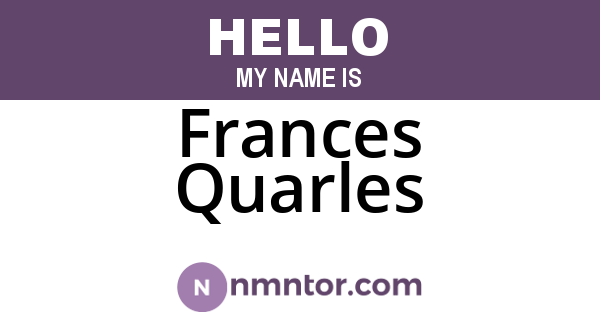 Frances Quarles