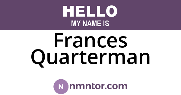 Frances Quarterman