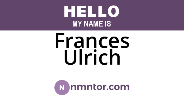 Frances Ulrich