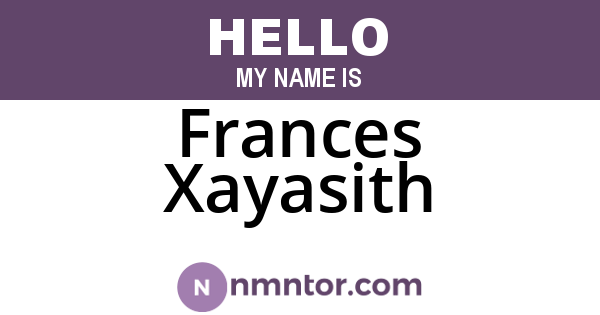 Frances Xayasith