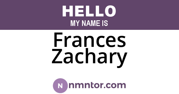 Frances Zachary