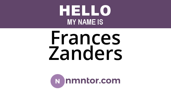 Frances Zanders