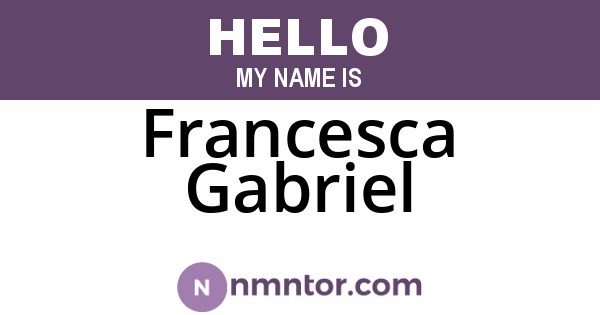 Francesca Gabriel