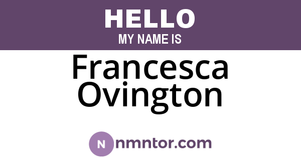 Francesca Ovington