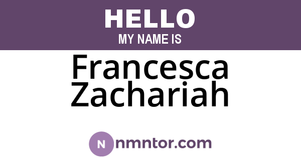 Francesca Zachariah